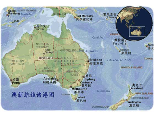 Australia Africa route